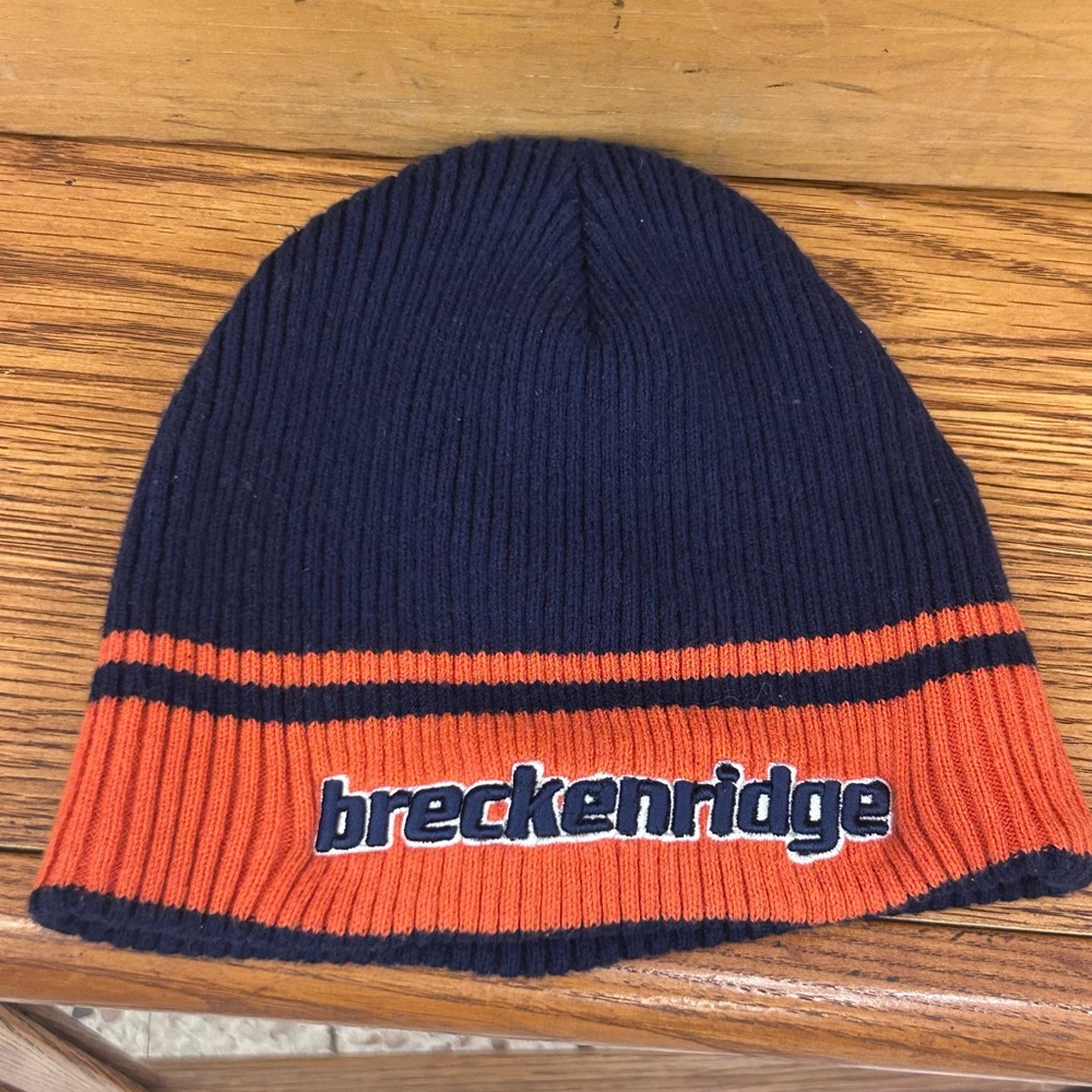 Vintage Breckenridge ski  and Orange Beanie